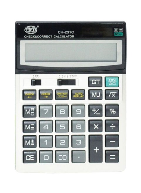 12 Digits Check And Correct Calculator White/black/grey