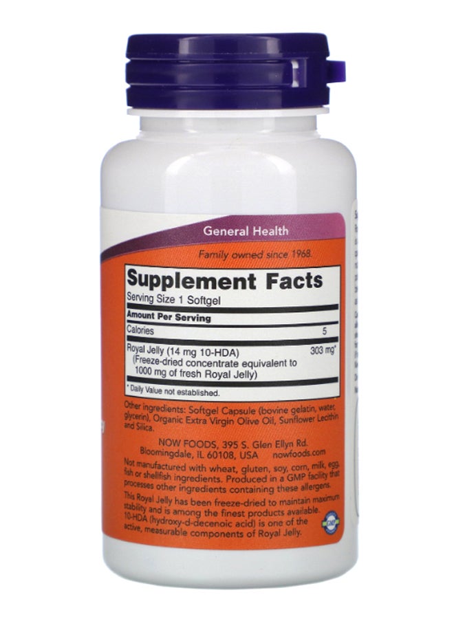 Now Foods Royal Jelly Dietary Supplement 60 Softgels - Image 2