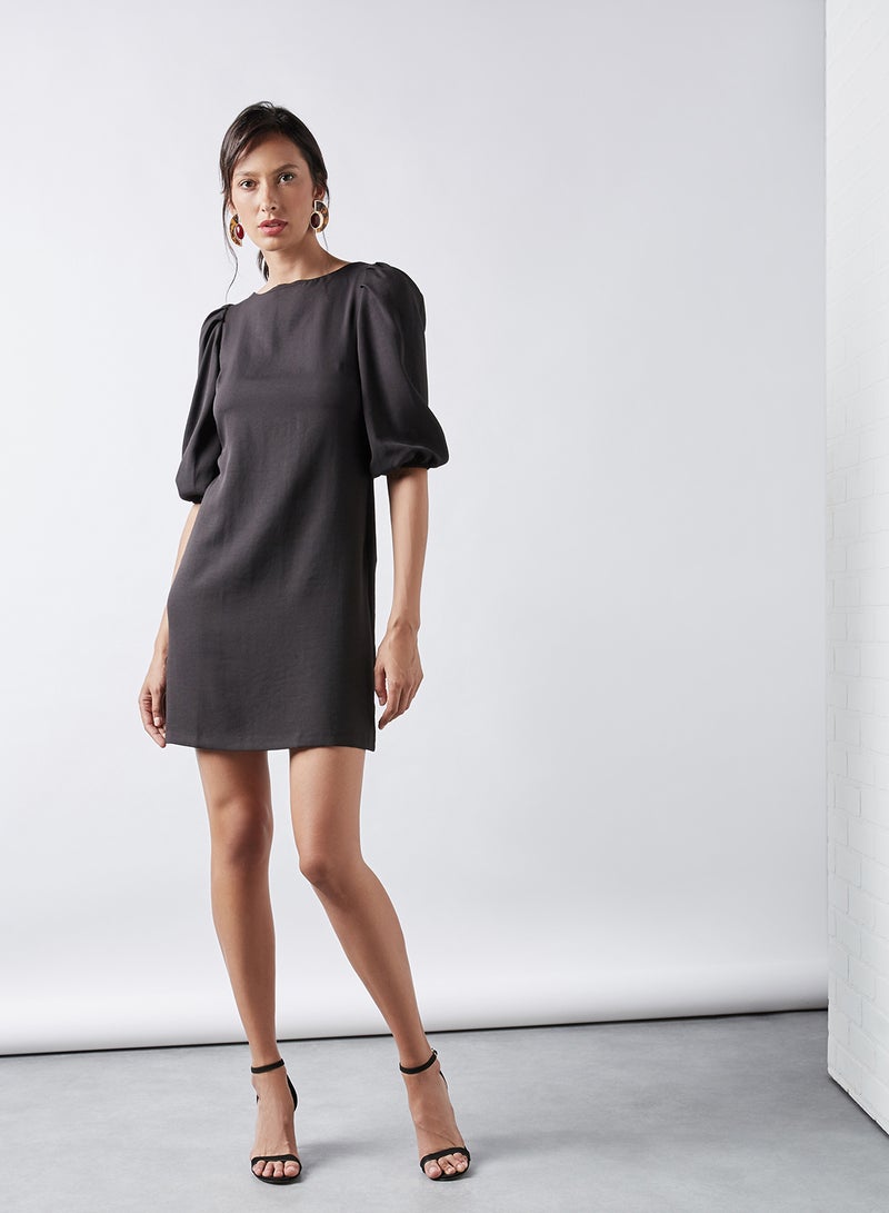 trendyol Solid Mini Dress Black  - Image 2
