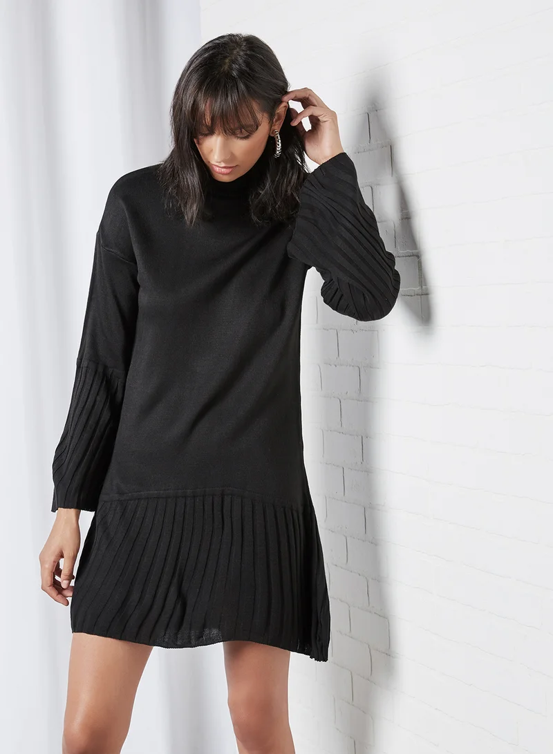 trendyol Ribbed Panel Dress