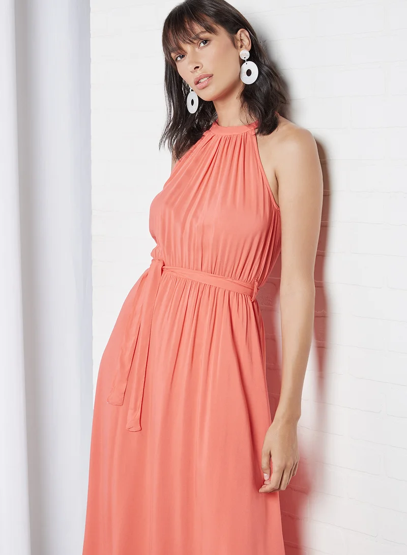 trendyol Tie Waist Dress Red