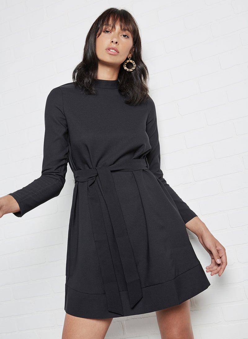 trendyol Solid Long Sleeve Dress Black  - Image 1