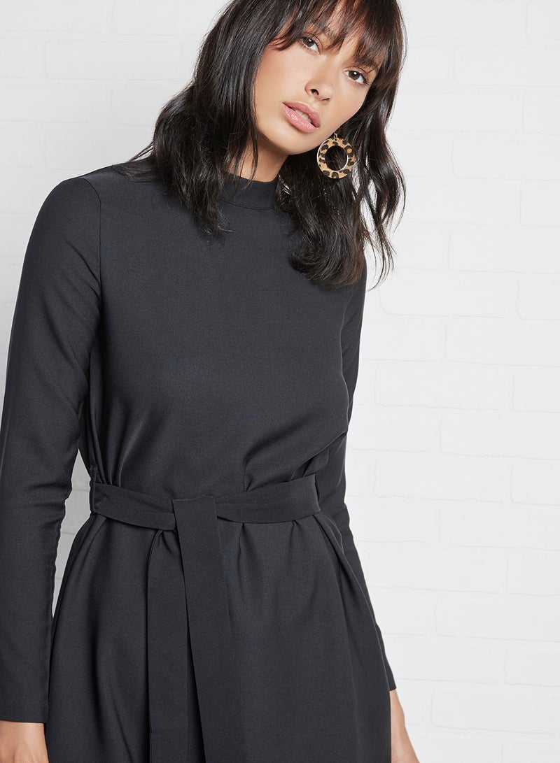 trendyol Solid Long Sleeve Dress Black  - Image 4