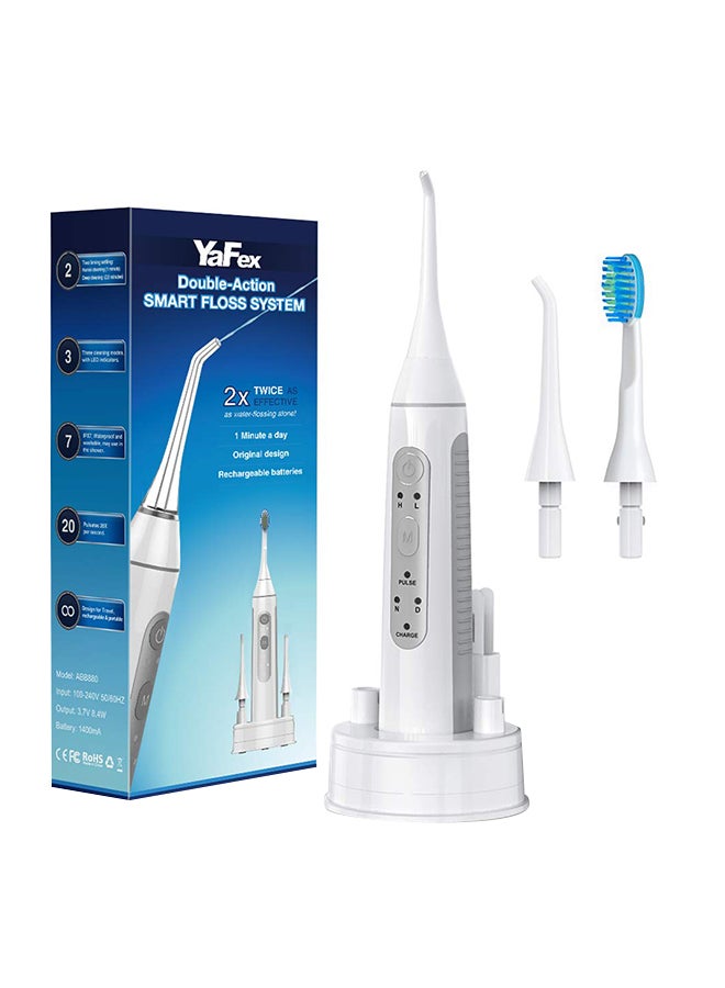 YaFex Portable Rechargeable Oral Irrigator Water Flosser Set White/Grey/Clear - Image 1