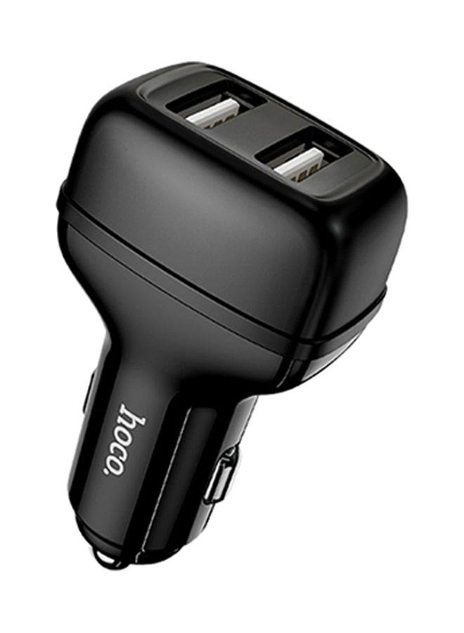 Hoco - Leader Dual Port Car Charger Black - Image 1