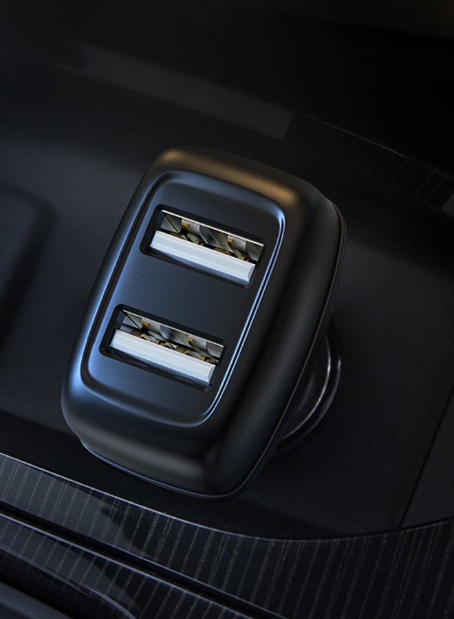 Hoco - Leader Dual Port Car Charger Black - Image 1