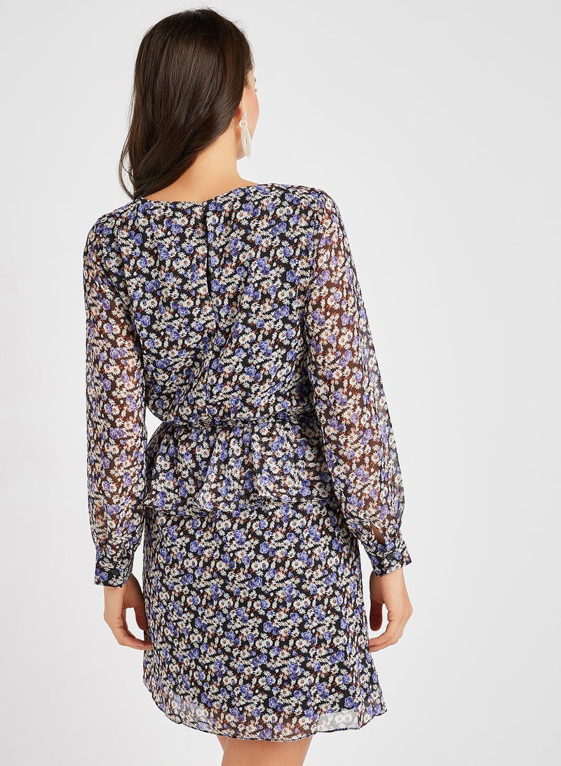 trendyol - Ruffled Waist Floral Dress Multi Color - Image 1