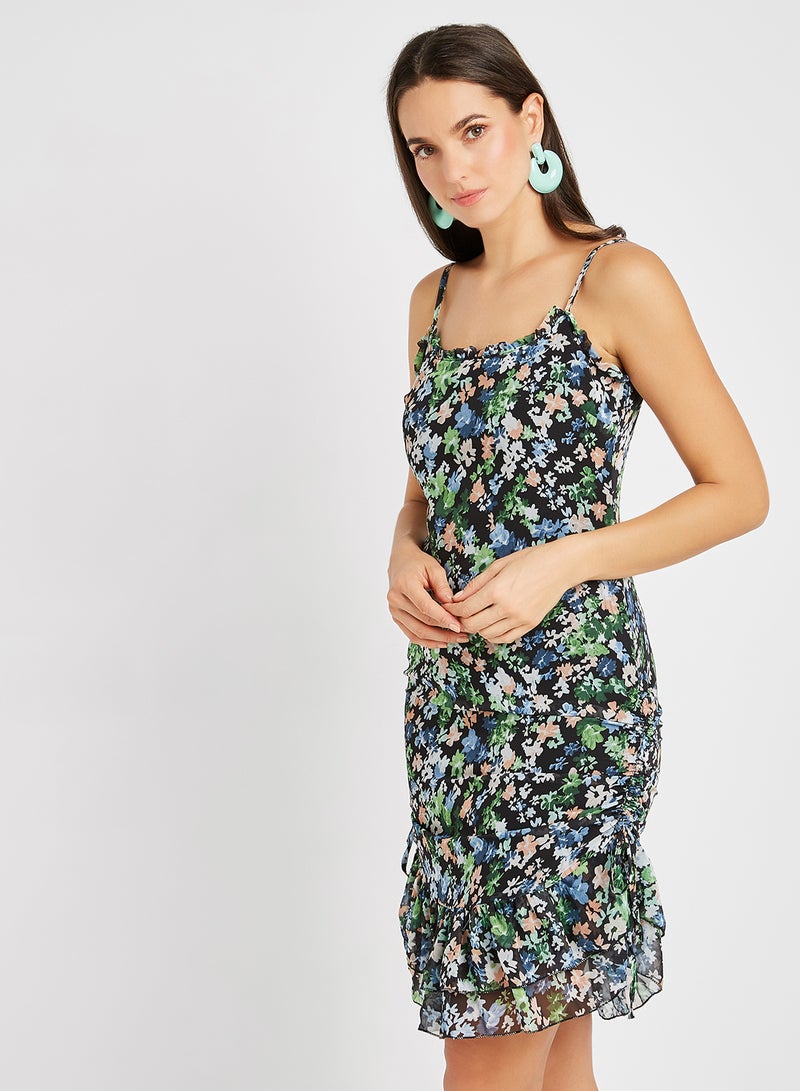 trendyol - Ruffled Hem Floral Dress Multi Color - Image 1