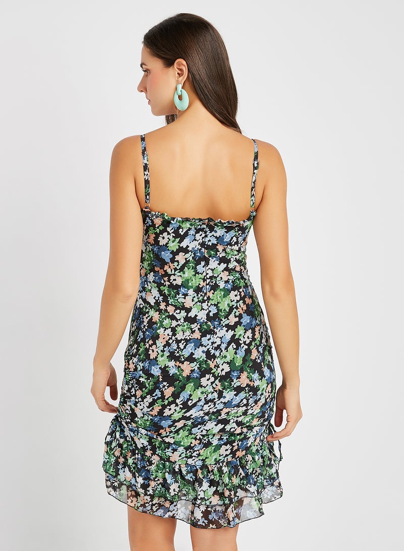 trendyol - Ruffled Hem Floral Dress Multi Color - Image 1