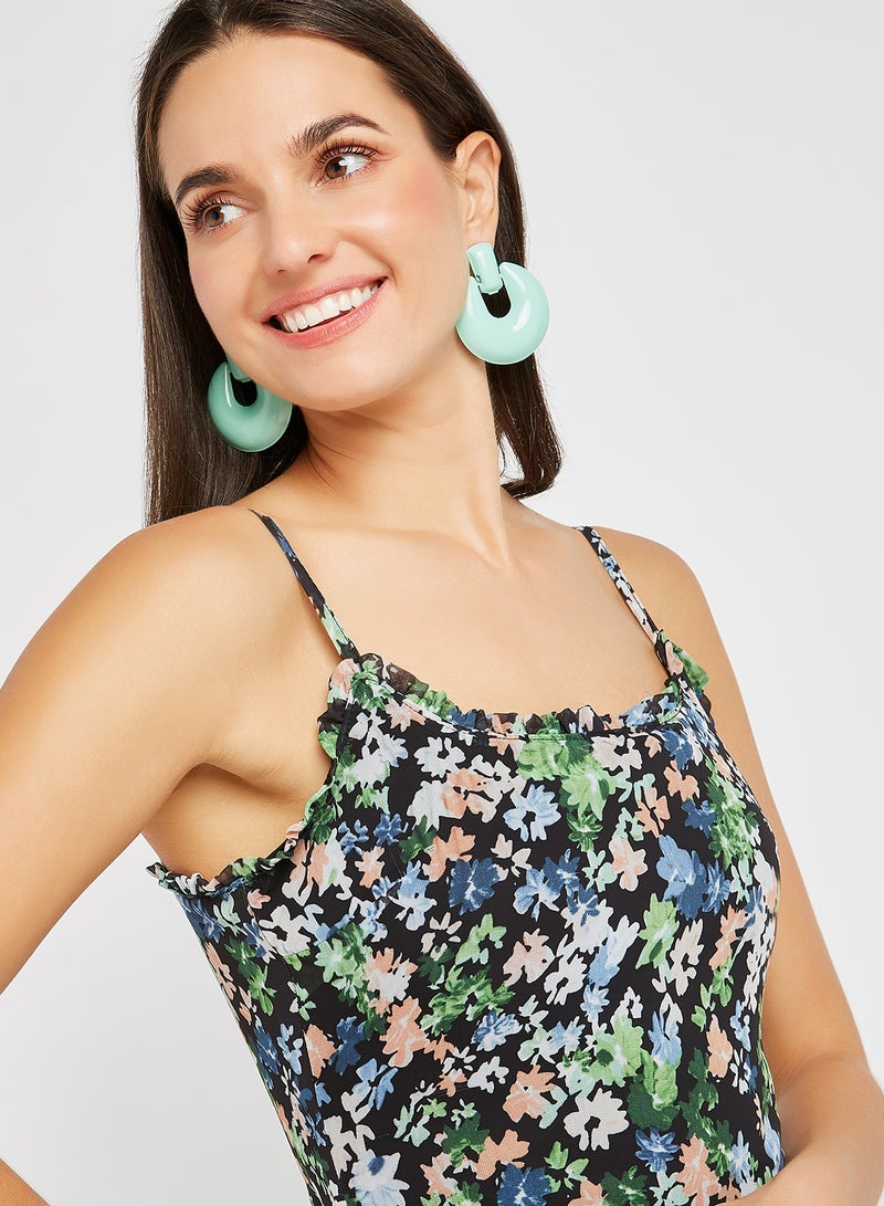trendyol - Ruffled Hem Floral Dress Multi Color - Image 1