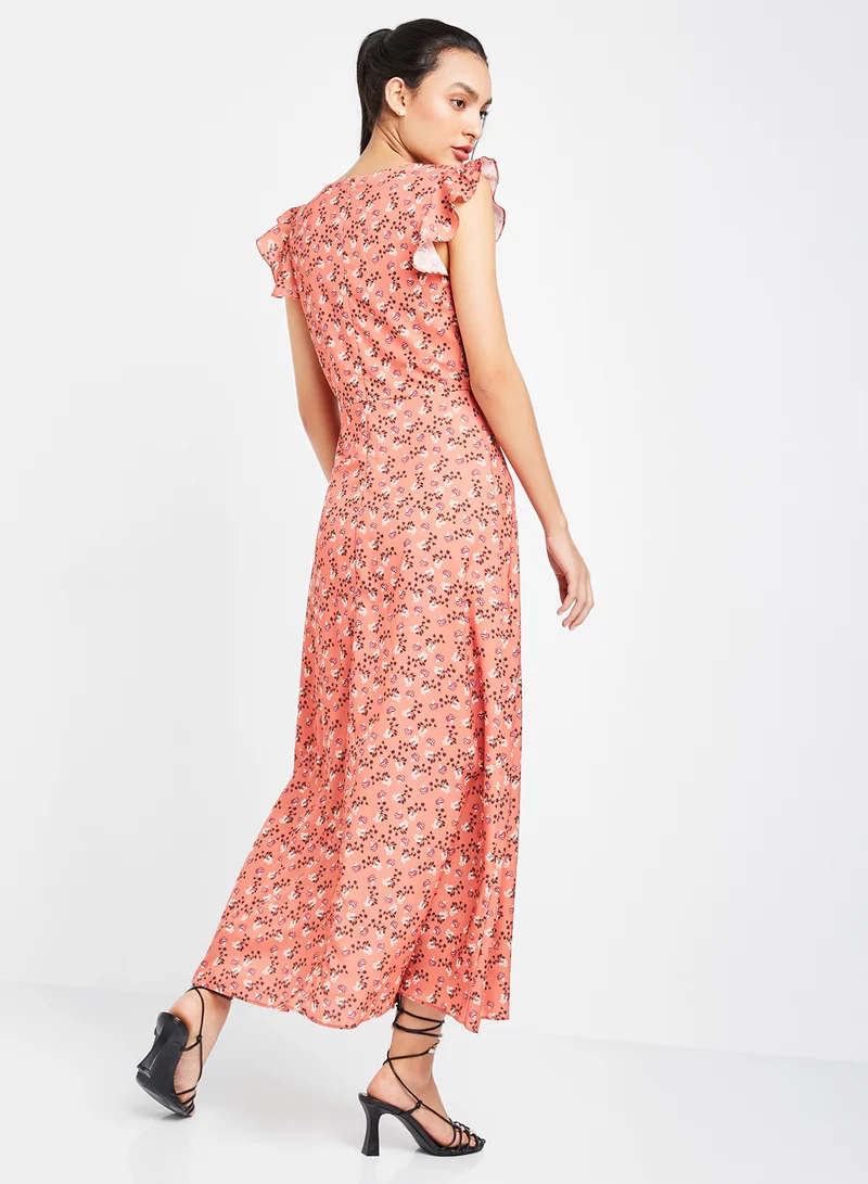 trendyol Ruffle Sleeve Maxi Dress