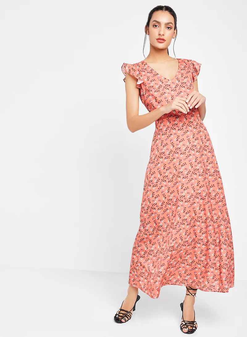 trendyol Ruffle Sleeve Maxi Dress