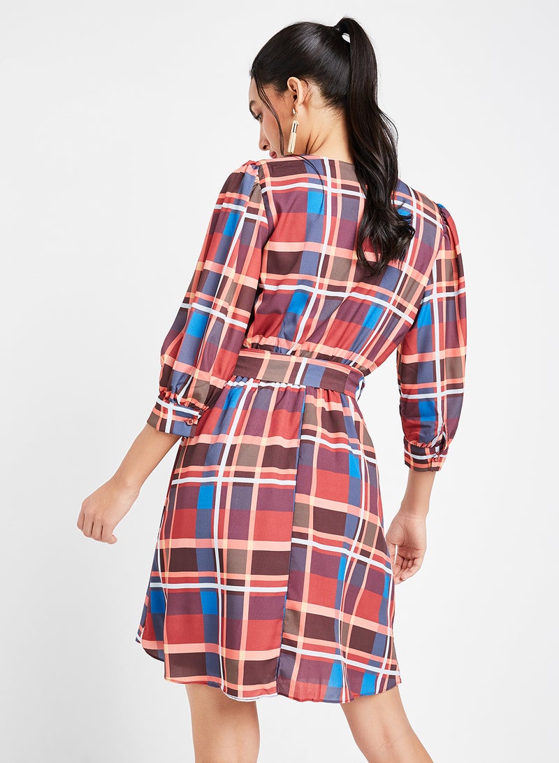 trendyol All-Over Checked Dress Multi Color  - Image 2