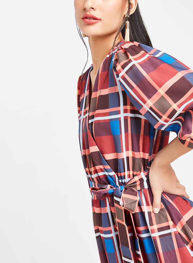 trendyol All-Over Checked Dress Multi Color  - Image 4