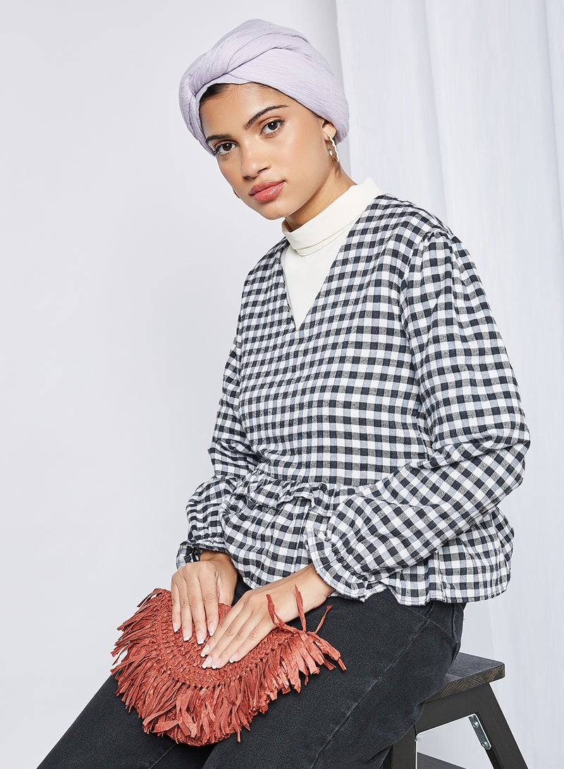 trendyol - Checked Top Black - Image 1