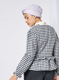 trendyol Checked Top Black  - Image 2