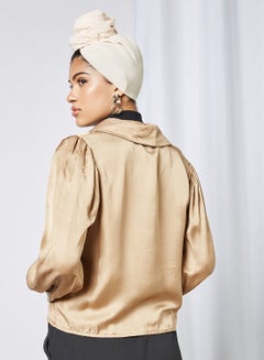 trendyol Exaggerated Collar Top Brown  - Image 3