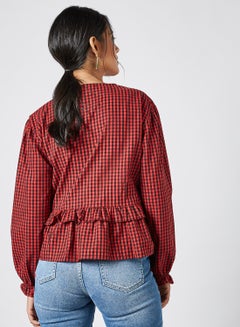 trendyol Checked Top Red  - Image 3