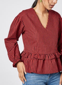trendyol Checked Top Red  - Image 4