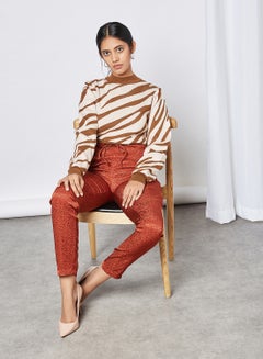 trendyol Leopard Print Pants Brick  - Image 2