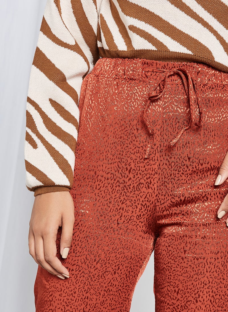 trendyol Leopard Print Pants Brick  - Image 4