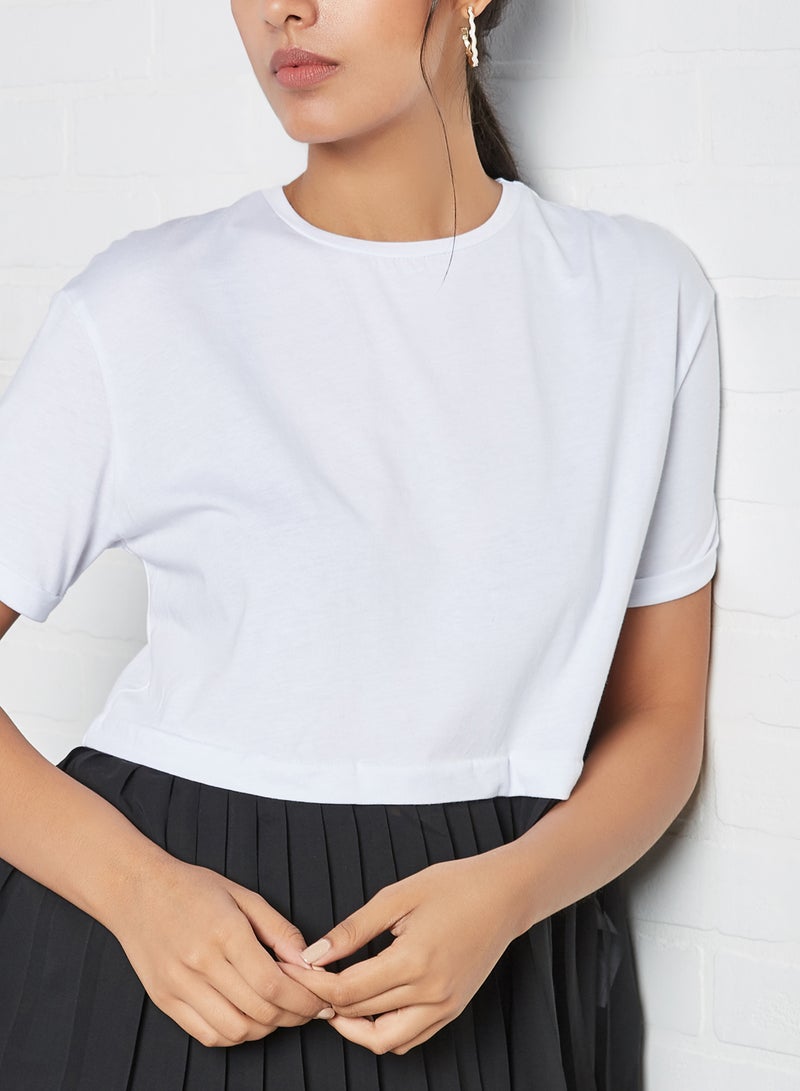 trendyol Colourblock Pleated Panel Top White  - Image 4