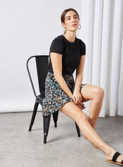 trendyol Floral Print Skirt Blue  - Image 3