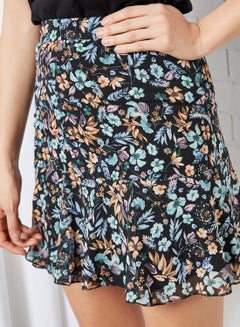 trendyol Floral Print Skirt Blue  - Image 4