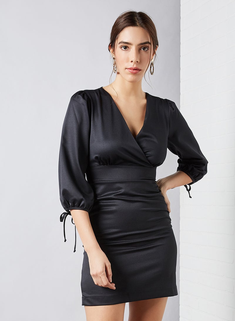 trendyol Overlap Front Dress Black  - Image 1