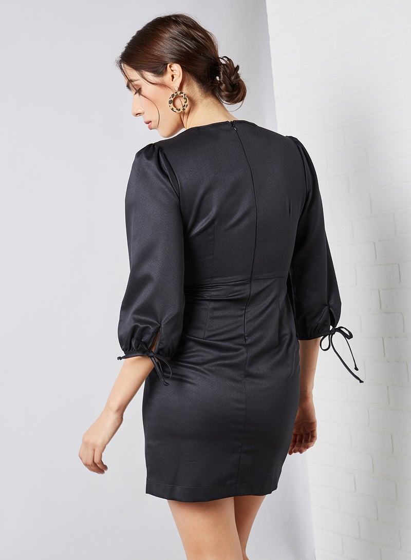 trendyol Overlap Front Dress Black  - Image 2