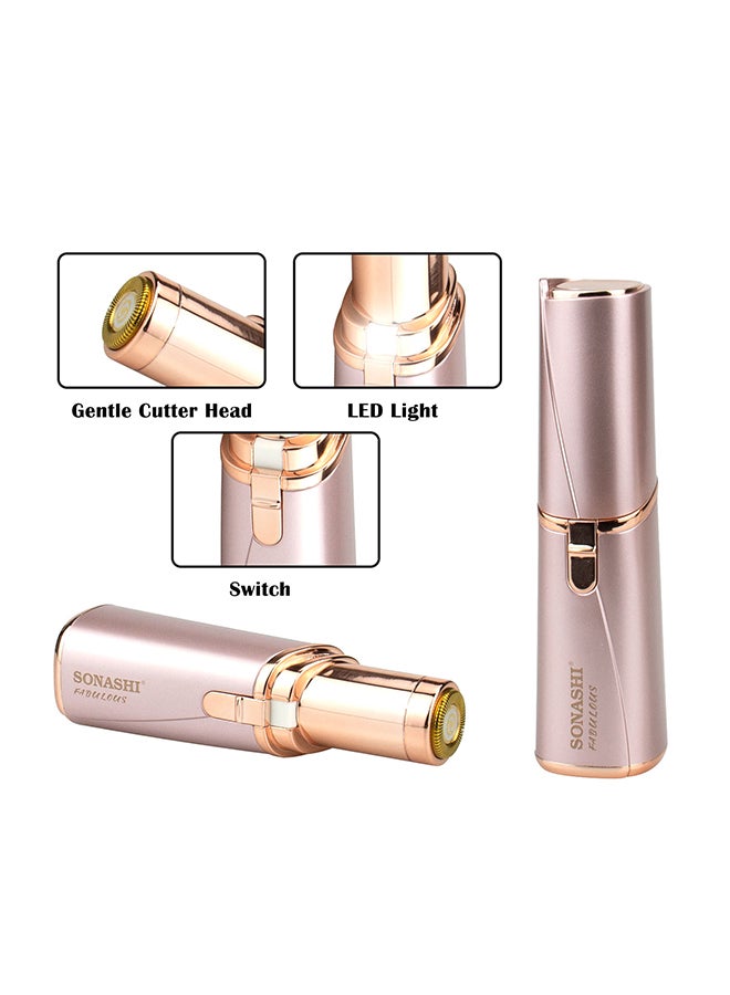 Facial Hair Remover Battery Operated Instant And Painless Remover Gold Plated Head With InBuilt LED Light Black Tray And Plastic Hanging Loop  SLD-822 Gold - v1599953220/N40337758A_3