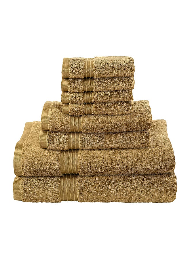 Bliss Casa - Bliss Casa 8-Piece Towel Set, 100% Combed Cotton 550 GSM Superior Quality, Quick Dry Highly Absorbent Thick Bathroom Soft Hotel Towels for Bath And Spa, Towel Set Includes 2 Bath Towels (70x140 cm), 2 Hand Towels (40x70 cm), 4 Washcloths (30x30 cm) Beige 70x140cm - Image 1