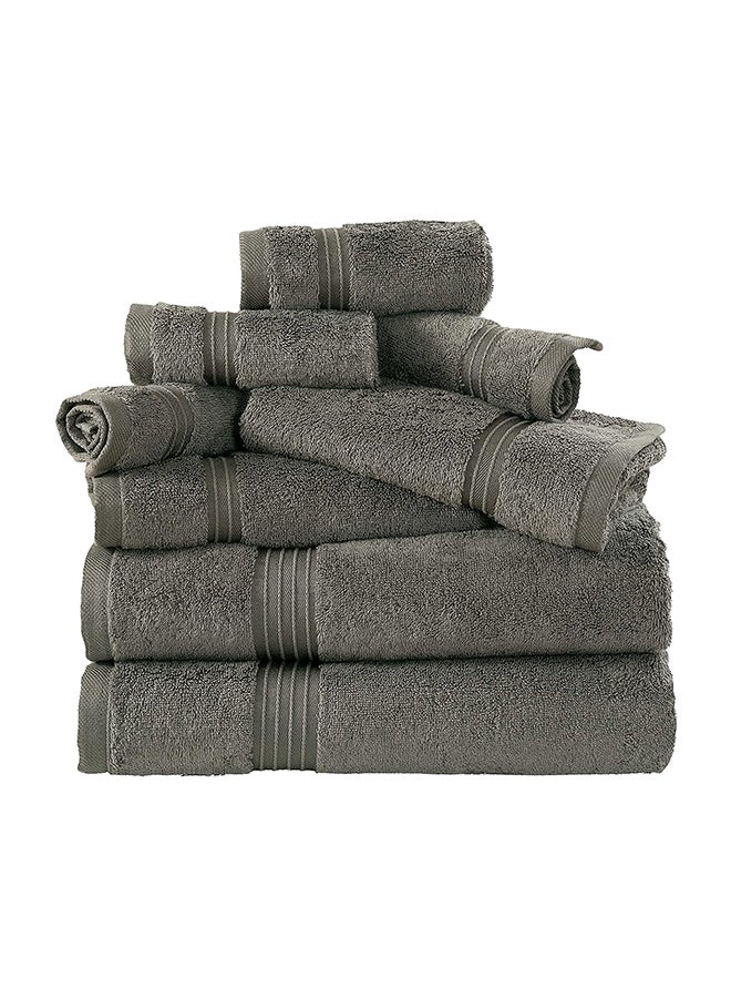 Bliss Casa - Bliss Casa 8-Piece Towel Set, 100% Combed Cotton 550 GSM Superior Quality, Quick Dry Highly Absorbent Thick Bathroom Soft Hotel Towels for Bath And Spa, Towel Set Includes 2 Bath Towels (70x140 cm), 2 Hand Towels (40x70 cm), 4 Washcloths (30x30 cm) Grey 70x140cm - Image 1