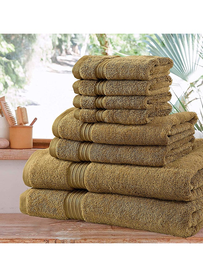 Bliss Casa - Bliss Casa 8-Piece Towel Set, 100% Combed Cotton 550 GSM Superior Quality, Quick Dry Highly Absorbent Thick Bathroom Soft Hotel Towels for Bath And Spa, Towel Set Includes 2 Bath Towels (70x140 cm), 2 Hand Towels (40x70 cm), 4 Washcloths (30x30 cm) Beige 70x140cm - Image 1