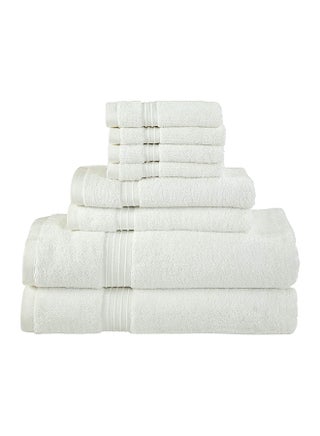 Bliss Casa 8-Piece Towel Set, 100% Combed Cotton 550 GSM Superior Quality, Quick Dry Highly Absorbent Thick Bathroom Soft Hotel Towels for Bath And Spa, Towel Set Includes 2 Bath Towels, 2 Hand Towels, 4 Washcloths White - v1599984071/N39545685A_1