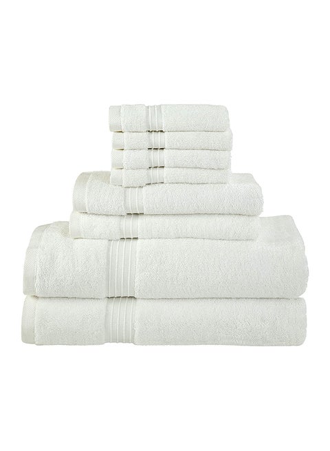 Bliss Casa 8-Piece Towel Set, 100% Combed Cotton 550 GSM Superior Quality, Quick Dry Highly Absorbent Thick Bathroom Soft Hotel Towels for Bath And Spa, Towel Set Includes 2 Bath Towels, 2 Hand Towels, 4 Washcloths White