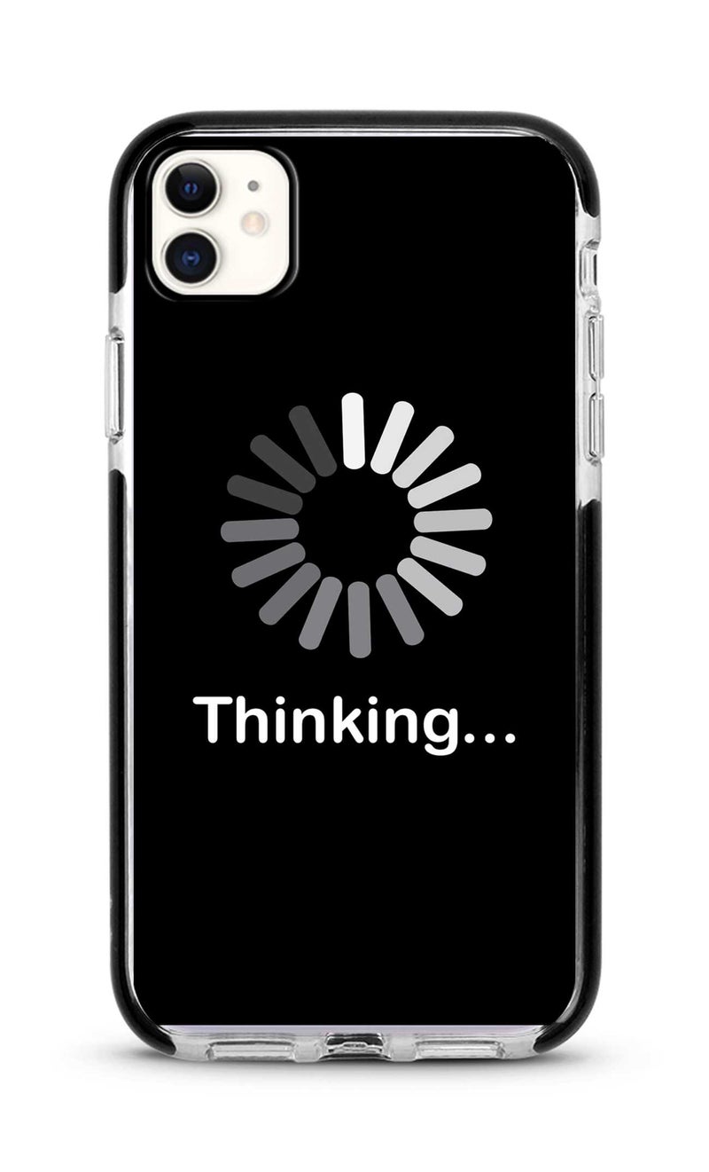 Stylizedd Thinking Printed Case For Apple iPhone 11 Black/White/Grey - Image 1