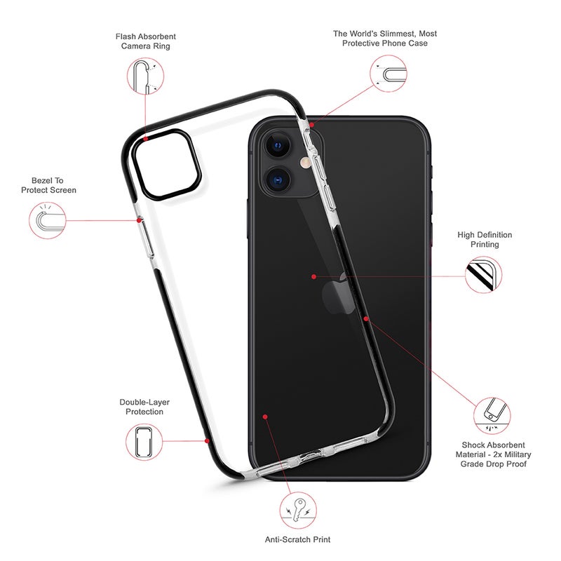 Stylizedd Thinking Printed Case For Apple iPhone 11 Black/White/Grey - Image 2