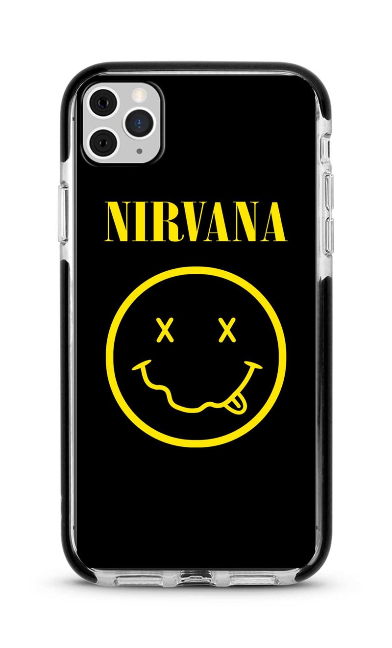 ستايلايزد غطاء حماية مزين بطبعة "Nirvana" لهاتف أبل آيفون 11 برو أسود/ أصفر - Image 1
