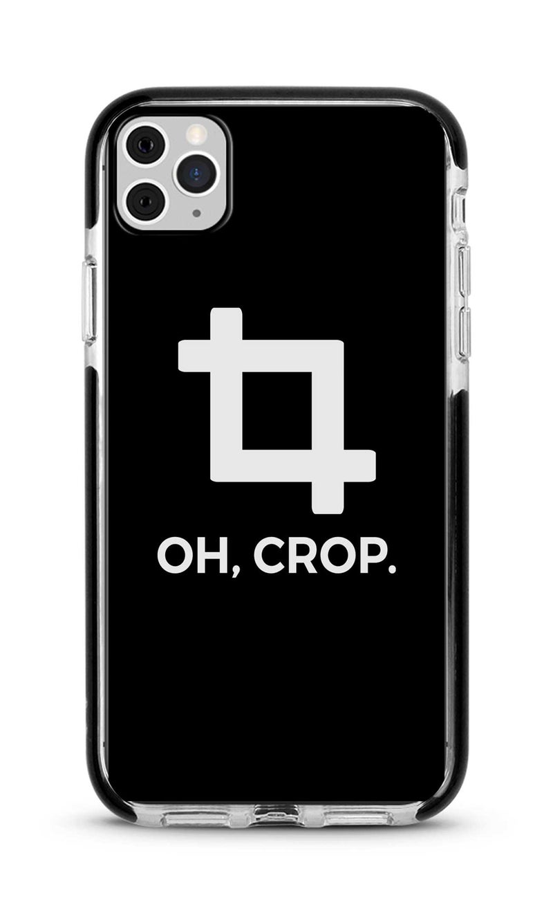ستايلايزد غطاء حماية مزين بطبعة "Oh Crop" لهاتف أبل آيفون 11 برو أسود/ أبيض - Image 1