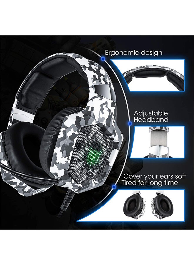 أونيكوما سماعة رأس سلكية للألعاب بتصميم يغطي الأذن مزودة بميكروفون لجهاز الألعاب بلايستيشن 4/ جهاز الألعاب بلايستيشن 5/ إكس بوكس ون/ إكس بوكس سيريس إكس/ نينتندو سويتش/ الكمبيوتر - Image 2