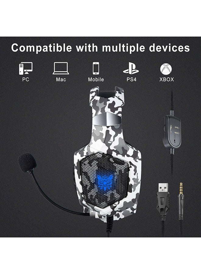أونيكوما سماعة رأس سلكية للألعاب بتصميم يغطي الأذن مزودة بميكروفون لجهاز الألعاب بلايستيشن 4/ جهاز الألعاب بلايستيشن 5/ إكس بوكس ون/ إكس بوكس سيريس إكس/ نينتندو سويتش/ الكمبيوتر - Image 3