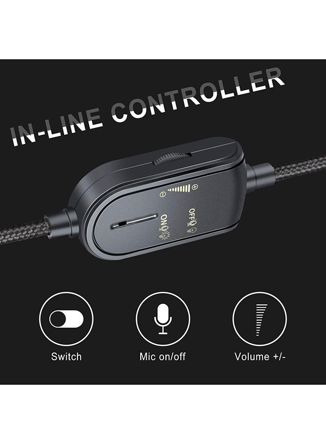 أونيكوما سماعة رأس سلكية للألعاب بتصميم يغطي الأذن مزودة بميكروفون لجهاز الألعاب بلايستيشن 4/ جهاز الألعاب بلايستيشن 5/ إكس بوكس ون/ إكس بوكس سيريس إكس/ نينتندو سويتش/ الكمبيوتر - Image 4