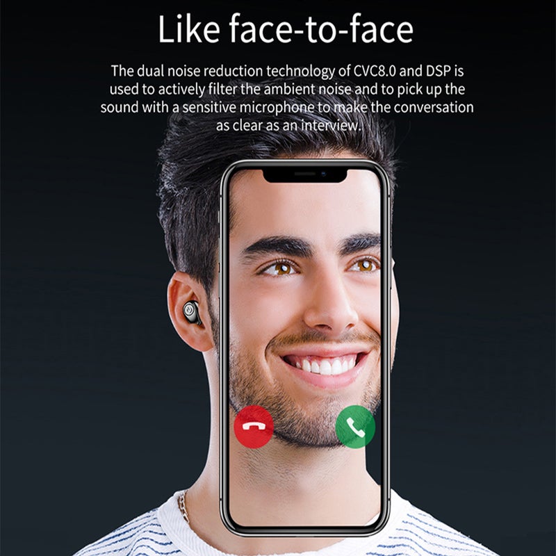Generic - TWS Wireless Headset Touch Control Headphones Black - Image 1