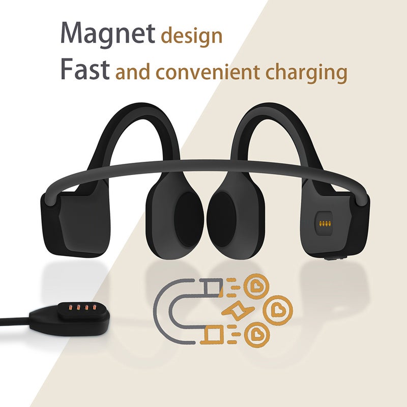 Bluetooth Bone Conduction Headphones With Mic Black