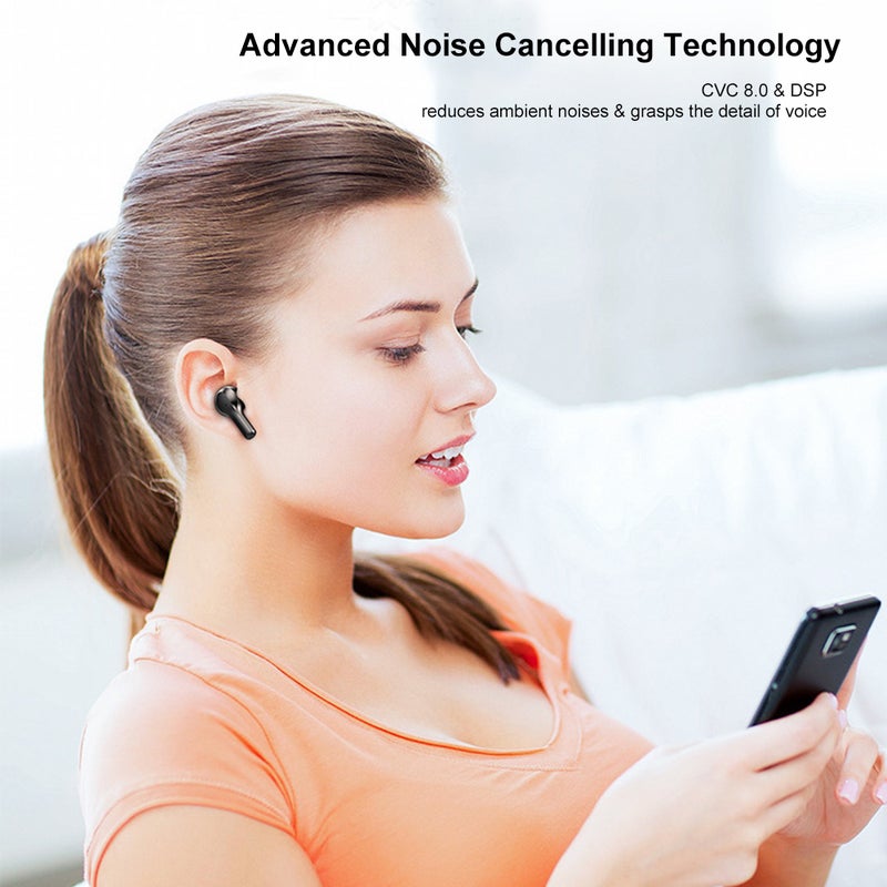 Generic True Wireless In-Ear Earbuds With Charging Case White  - Image 5