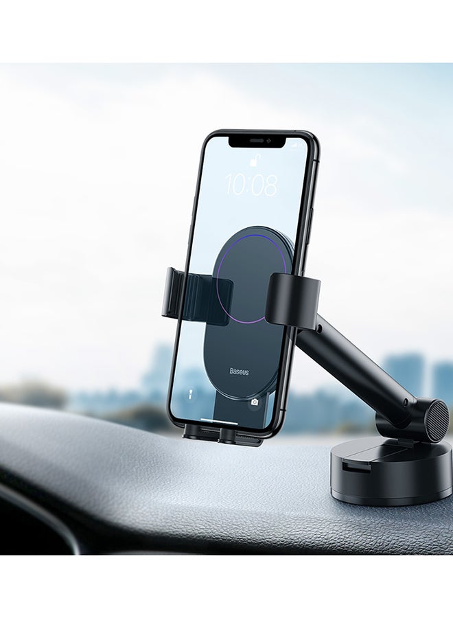 بيسوس حامل هاتف للسيارة 1 ثانية سريع الفك، حامل جاذبية قابل للتعديل، ينطبق على لوحة القيادة أو الزجاج الأمامي لدعم iPhone 14 13 12 11 Samsung Huawei Xiaomi OPPO وغيرها الكثير باللون الأسود أسود - Image 3