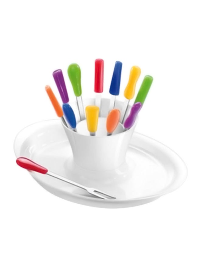 تسكوما طقم شوك حفلات من 12 قطعة مع حاوية متعدد الألوان 20 x 9سم