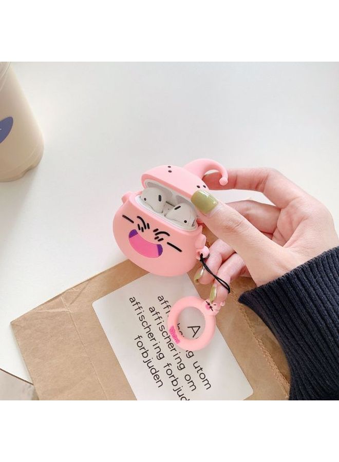 بيوينتي غطاء حماية واقٍ مزود بشاحن لسماعة أبل آيربودز 1/2 وردي/أسود - Image 3