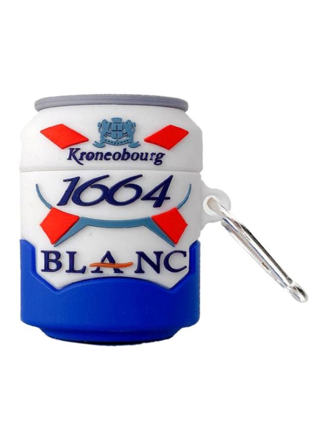 بيوينتي غطاء حماية واقٍ مزود بشاحن لسماعة أبل آيربودز 1/2 أبيض/أزرق - Image 1